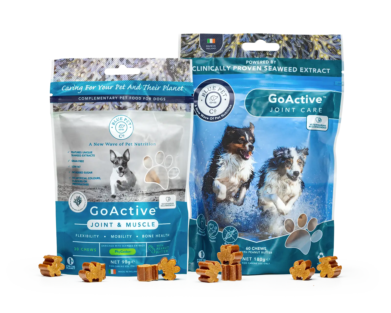 BluePetCo - GoActive Peanut Butter - 30 and 60 chews Pouches with chews